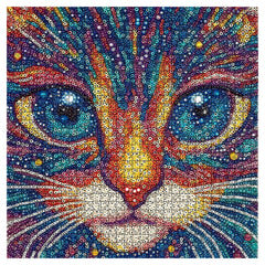 Puzzle de visage de chat mystique 1000 pièces