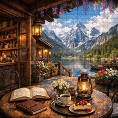 Puzzle de 1000 pièces Refuge au bord du lac