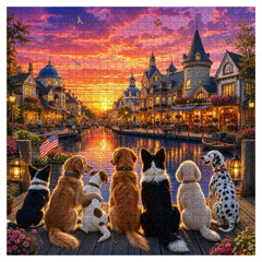 Sunset Dog Pier Jigsaw Puzzle 1000 Piece