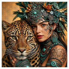 Tribal Feline Jigsaw Puzzle 1000 Pieces