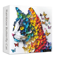 Puzzle de chat papillon arc-en-ciel 1000 pièces