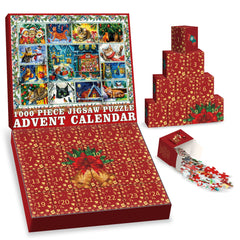 Calendrier de l'Avent Chats de Noël Puzzle de 1000 Pièces