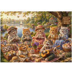 Lakeside Cat Tea Jigsaw Puzzle 1000 Piece
