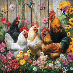 Happy Henhouse Gathering Jigsaw Puzzle 1000 Pieces