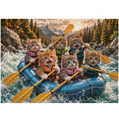 Rafting Kittens Jigsaw Puzzle 1000 Piece