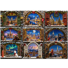 Christmas Windows Jigsaw Puzzle 1000 Piece