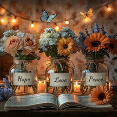 Cozy Puzzle de 1000 pièces avec vases à fleurs