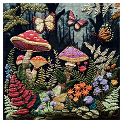 Puzzle d'assemblage broderie jardin de champignons 1000 pièces
