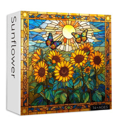 Buntglas-Sonnenblumen-Puzzle 1000 Teile