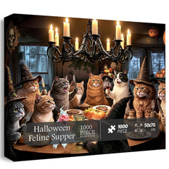 Halloween Feline Supper Jigsaw Puzzle 1000 Piece