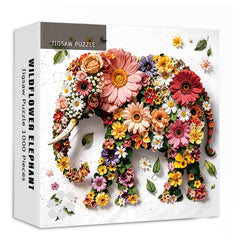Wildflower Elephant Jigsaw Puzzle 1000 Pieces