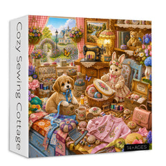 Cozy Sewing Cottage Jigsaw Puzzle 1000 Piece