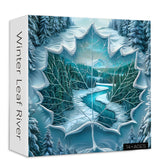 Winter Leaf River Jigsaw Puzzle 1000 Piece