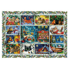 Calendrier de l'Avent Chats de Noël Puzzle de 1000 Pièces