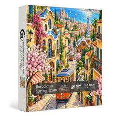 Barcelona Spring Tram Jigsaw Puzzle 1000 Pieces