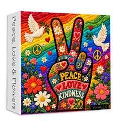 Peace, Love & Flowers Jigsaw Puzzle 1000 Pieces