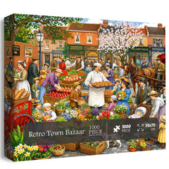 Retro Town Bazaar Jigsaw Puzzle 1000 Pieces