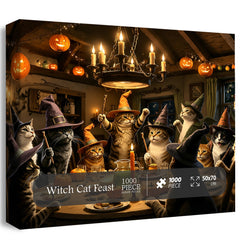 Witch Cat Feast Jigsaw Puzzle 1000 Piece