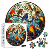 Puzzle en bois de vitrail d'oiseaux - 1000 pièces