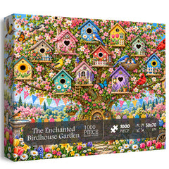 The Enchanted Birdhouse Garden Jigsaw Puzzle 1000 Piece