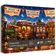 Seasonal Celebration Train Jigsaw Puzzle 1000 Piece