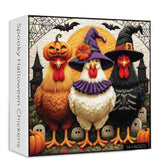 Puzzle de 1000 pièces Poules d’Halloween effrayantes