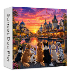 Sunset Dog Pier Jigsaw Puzzle 1000 Piece