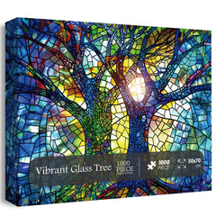 Puzzle d'arbre en verre vibrant 1000 pièces