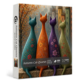 Autumn Cat Quartet Jigsaw Puzzle 1000 Piece