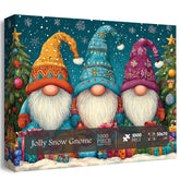 Jolly Snow Gnome Puzzle en Bois 1000 Pièces