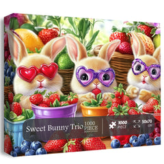 Sweet Bunny Trio Jigsaw Puzzle 1000 Pieces