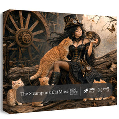 The Steampunk Cat Muse Jigsaw Puzzle 1000 Piece