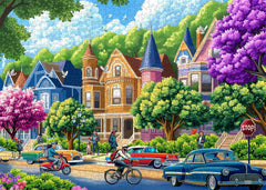 Warm Retro Town Jigsaw Puzzle 1000 Pieces