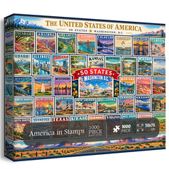 America in Stamps Jigsaw Puzzle 1000 Pieces