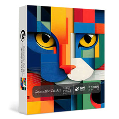 Puzzle géométrique de chat en art, 1000 pièces