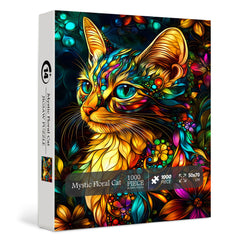 Casse-tête chat floral mystique 1000 pièces