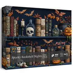 Puzzles de 1000 pièces Spooky Bookshelf Nights