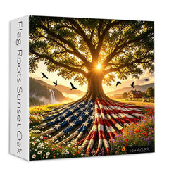 Flag Roots Sunset Oak Jigsaw Puzzle 1000 Piece