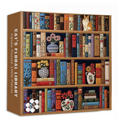 Cat’s Floral Library Puzzle de 1000 pièces