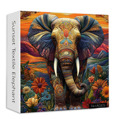 Sunset Textile Elephant Jigsaw Puzzle 1000 Pieces