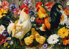 Rooster & Chicks Jigsaw Puzzle 1000 Pieces