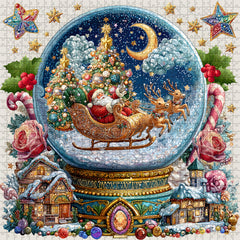 Christmas Puzzle en forme de boule de cristal de Noël 1000 pièces