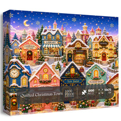 Quilted Christmas Town Jigsaw Puzzle 1000 Pieces