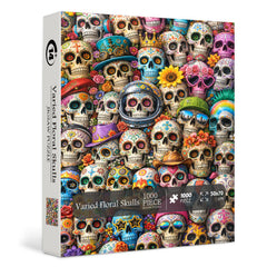 Varied Floral Skulls Jigsaw Puzzle 1000 Piece