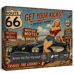 Route 66 Pin-Up Girl Jigsaw Puzzle 1000 Pieces