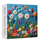 Blaues Blumenfeld Puzzle 1000 Teile