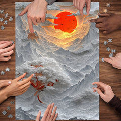 Sunset Paper Mountains Jigsaw Puzzle 1000 Pieces