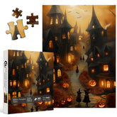 Puzzle Jigsaw de la Ville de Citrouilles Mystiques 1000 Pièces