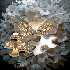 Puzzle de papillon parmi les fleurs 1000 pièces