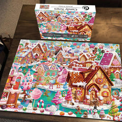 Puzzle de ville de bonbons 1000 pièces